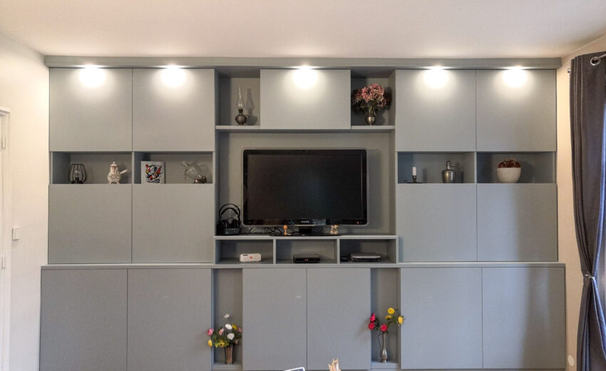 Meuble tv / bibliothèque sur mesure