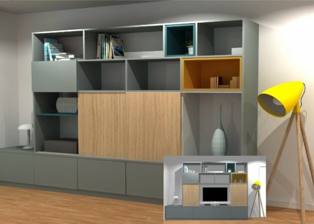 Meuble TV 3D fermé Wambrechies